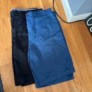 2 pairs of flat front shorts size 34 blue/ Walter Hagen Black/george